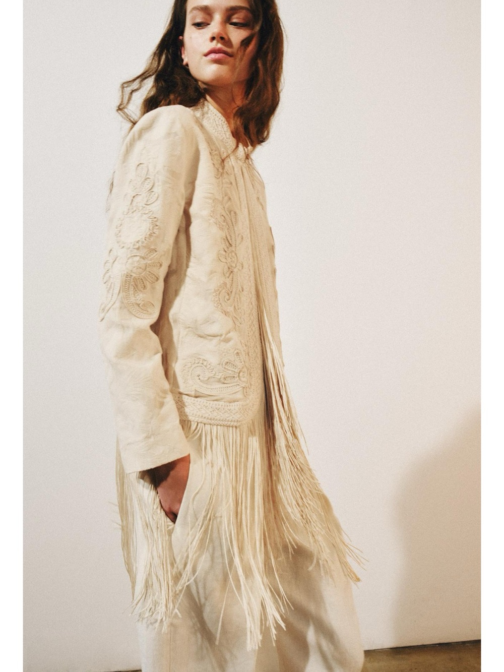 Zara ZW COLLECTION FRINGED JACKET
